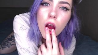 Whore talks to you sweetly while masturbating your prick POINT OF VIEW