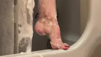 Step Aunt JOI in Shower Jack Off Spying On Best Legs Feet Boobs