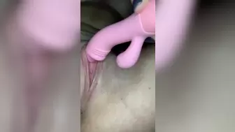 Playing with my snatch with a vibrator.