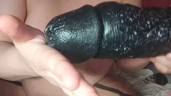 Gigantic fist and dildo in my twat in and out