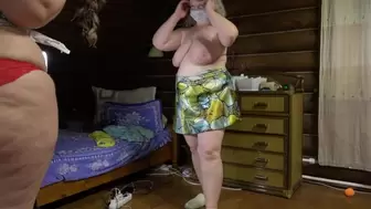 Cute old lecherous fat woman lezbo milfs having fun with a stranger on web camera
