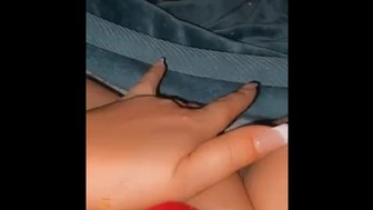 Rubbing my wet twat for you.