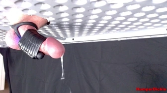 Milking my rod with vibrator sleeve while wearing rod and ball rings. Massive facial.