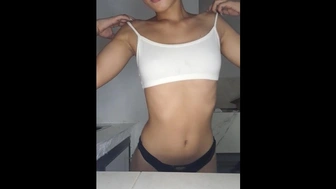gorgeous petite 18 year cougar woman leaks sex tape in underwear