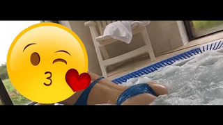 Horny bubble booty hispanic teasing in hotel jacuzzi