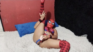The spider skank play with dildo y plug ass-sex medias ands lingerie