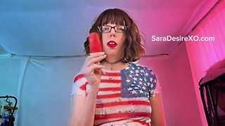 Popsicle eating July 4th part one - Full version on my fan site - Sara Desire XO - Femdom