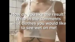 Let's wet my top and see if my tits are visible! Dry vs Wet Transparent
