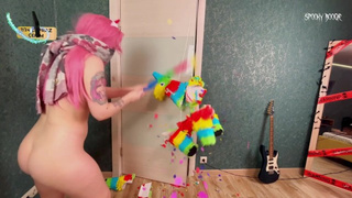 Pervert whore Zero 2 breaks pinata, gets naked and talks slutty to you!