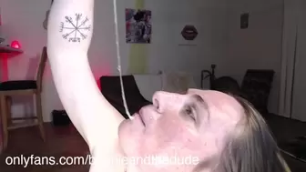 Naughty Talking Wifey Rubs Spit All Over Face Saliva Nose Snot from Gagging