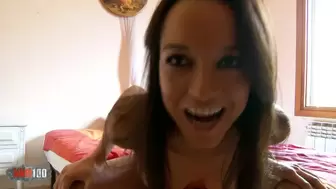 Pornstar brunette Francys Belle doing a striptease live online camera