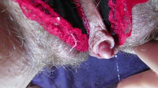 My Wet massive clit hairy snatch in panties after gigantic cums